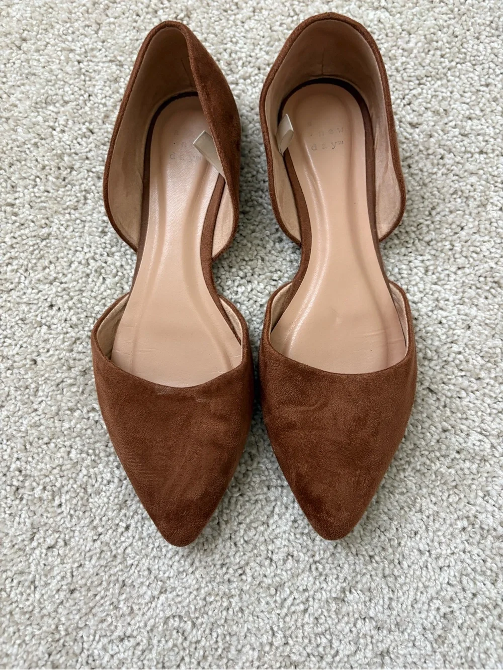 a new day Women's Pointed D'Orsay Flats in Chestnut Brown